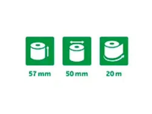 OUTLET Rekenmachine Papierrol 57x50x12x20 1 laag offset extra wit 60g/