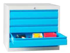 ladekast HxBxD 600x715x600mm 5laden slot RAL7035 front RAL5010