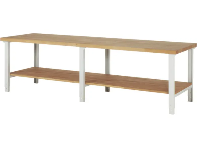 werkbank,HxBxD 790-1140x3000x900mm,beukblad,draagverm. 750kg