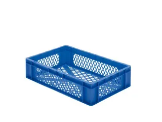 Euronorm-stapelbak 26l 145x600x400mm Wanden/bodem Opengewerkt Blauw - 1