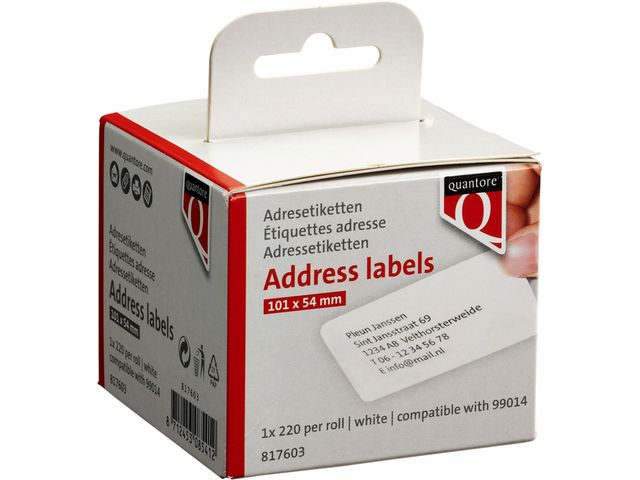Labeletiket Quantore 99014 54x101mm adres wit | LabelprinterEtiketten.nl