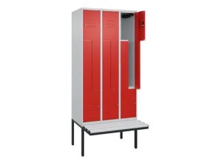 Z-garderobekast,HxBxD 2120x900x815mm,6vak,vak B 300mm,cil.-slot - 2