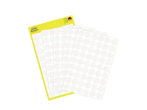 Etiket Avery Zweckform 3145 Rond Ø12mm Wit 270 Stuks