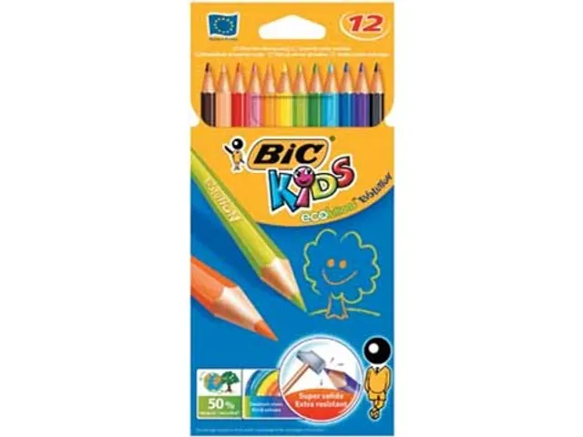 Kleurpotloden BicKids Evolution assorti etui à 12 stuks