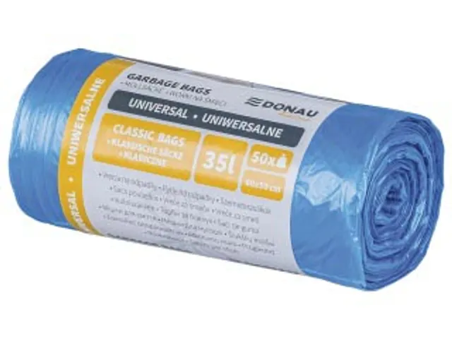 Vuilniszak, 8,5Mic, 35 L, Blauw 50 Stuks