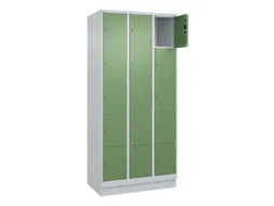 lockerkast,HxBxD 1950x900x500mm,3x5vakken,vak B 300mm,cil.-slot,sokkel