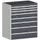 ladekast 1200x1050x750mm 8laden zware lasten RAL7035 front RAL7016