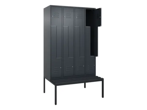 Z-garderobekast,HxBxD 2120x1200x815mm,8vak,vak B 300mm,cil.-slot