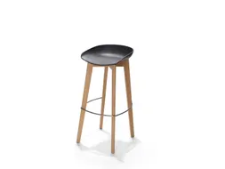Barkruk Essentials Keeve PP vlakke zitting Zwart 4voeten Lichtbruin