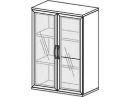 vitrinekast HxBxD 1150x800x430mm 2xhouten vloer 3 OH romp onyxgrijs