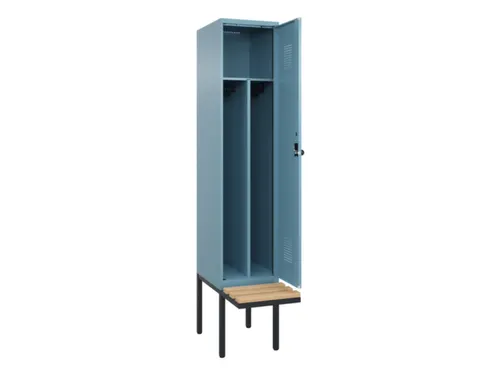locker met bank,voor scheiding van kleding,HxBxD 2120x400x815mm,1vak