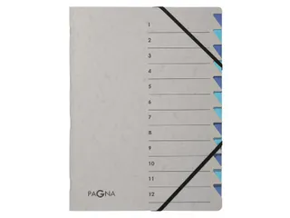 Sorteermap Pagna Easy 12 vaks A4 Grijs/Blauw karton - 1