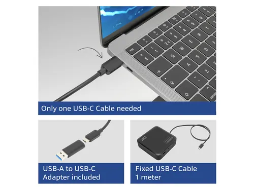 Dockingstation ACT USB-C Dual Monitor met Power Delivery