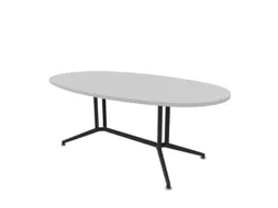 vergadertafel,HxBxD 740x2000x1100mm,ovaal,V-vormonderstel donkergrijs