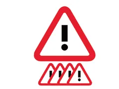 Magneet attentie rood wit 5 stuks