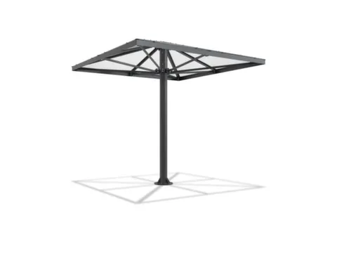 rokersparaplu,vierkant,HxBxD 3066x3000x3000mm,dak polycarbonaat