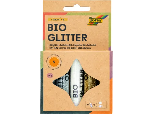 Glitterpoeder Bio Folia Stardust 7gr 5 stuks 3 kleuren