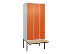 Z-garderobekast,HxBxD 2120x900x815mm,6vak,vak B 300mm,cil.-slot