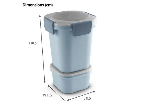 Sigma Home food to go lunchbeker 0,95L blauw - 11,5x11,5x18,5cm