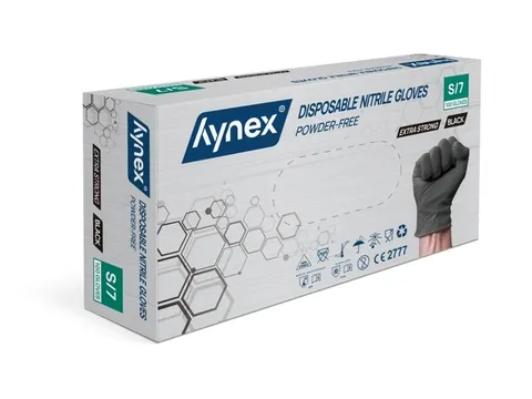 Handschoen Hynex Nitril S zwart extra sterk 5gr 100 stuks