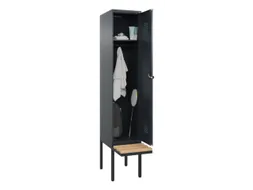 locker met bank,HxBxD 2120x400x815mm,1vak,vak B 400mm,draaigrendel