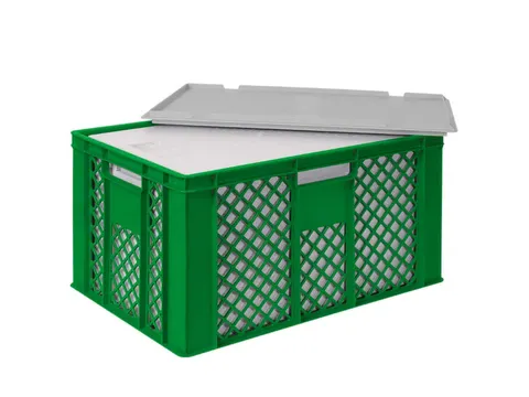 Euronorm-stapelbak,m. isoleerbox,HxLxB 320x600x400mm,63/35l,HDPE,groen