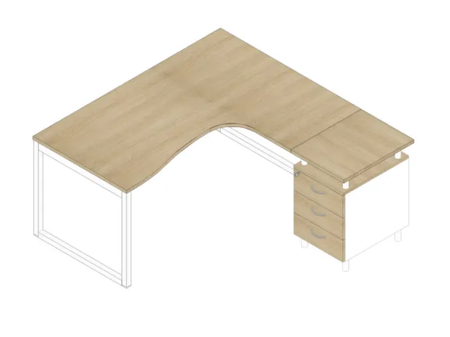 Bureauset Bureau Staand Ladeblok Rechts 730x1600x1650mm Eiken Wit