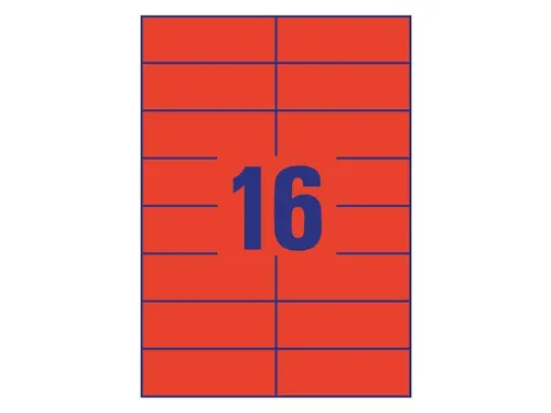 Gekleurde Etiketten 105x37mm Fluor Rood 42317