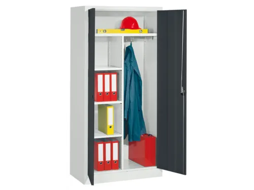 dossier-/kledingkast,HxBxD 1950x1000x400mm,RAL7035,front RAL7016