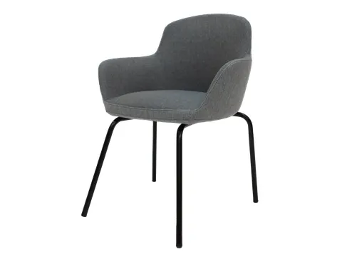 Vergaderstoel Rox zwart vierpoot binnen grijsblauw Buiten blauwgrijs