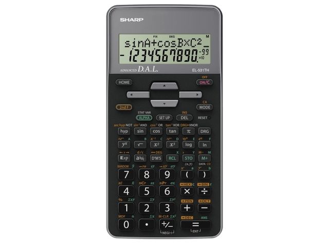 Calculator Sharp-EL531THBGY zwart-grijs wetenschappelijk | RekenmachinesWinkel.nl