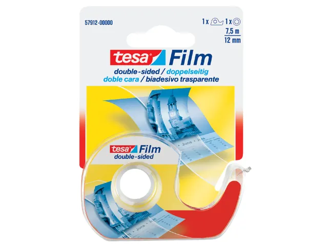 Ruban adhésif double face Tesa Film 12mmx7,5m + dévidoir
