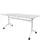 klaptafel,HxBxD 750x1600x700mm,hoekig,T-voet wit,ovale buis,blad wit