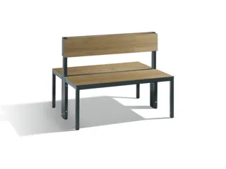 omkleedbank,HxLxD 796x1000x760mm,HPL eiken-sereno,frame staal RAL7021 - 1