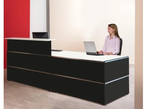 Balie Compleet 2700x1015mm Recht Front Antraciet Bladen Wit