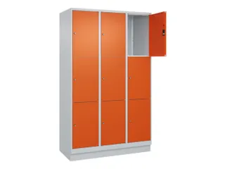 lockerkast,HxBxD 1950x1200x500mm,3x3vakken,vak B 400mm,cil.-slot - 1