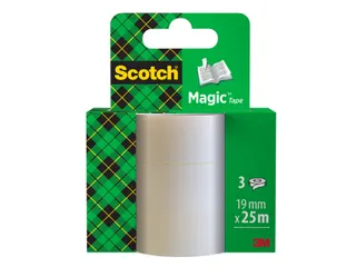 Plakband Scotch Magic 819 19mmx25m onzichtbaar 3 rollen - 1