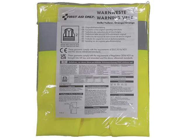 Veiligheidsvest geel First Aid Only one- size