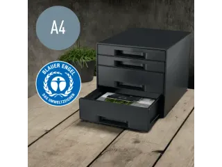 Recycle ladenblok 4 laden 287x270x363mm zwart - 2