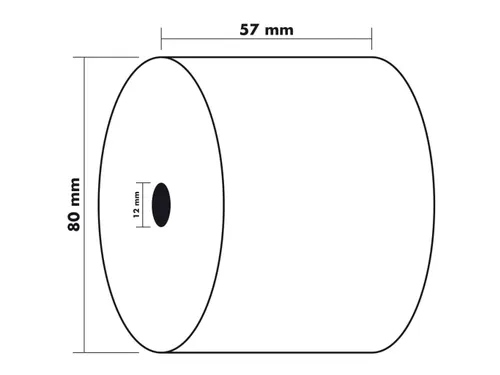 Kassarol 57x80x12x76 1-laags thermisch 55 Gram zonder BPA