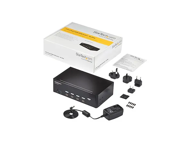 4 poorts HDMI KVM switch 4K 30Hz dual display