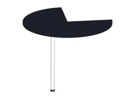 aanbouwtafel,i.h.v.,HxØ 720-840x1000mm,driekwartrond,CC-zwart