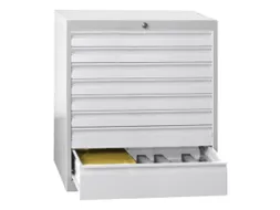 ladekast HxBxD 600x715x600mm 5laden slot RAL7035 front RAL5010