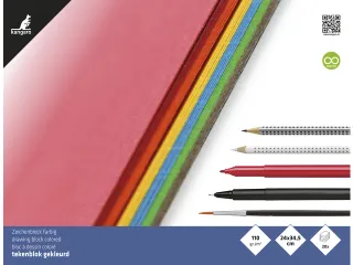 Tekenblok Kangaro A4+ (24x34,5cm) 110 gram 20 vel assorti - 1