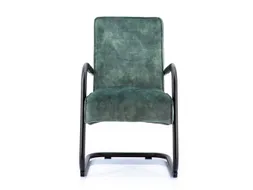 Luxe Vergaderstoel Dunton Hunter Velours Zwart Sledeframe