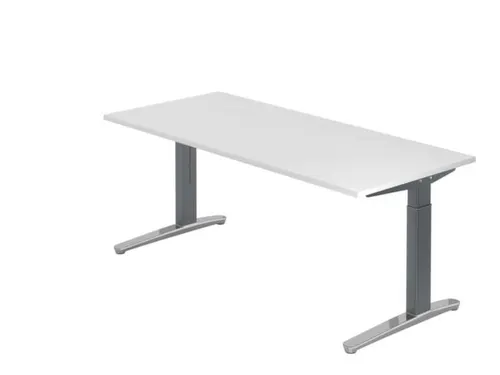 In hoogte verstelbaar bureau,HxBxD 680-850x1800x800mm,blad wit
