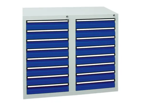 ladekast HxBxD 900x1000x500mm 16laden vergrendeling RAL7035 RAL5010