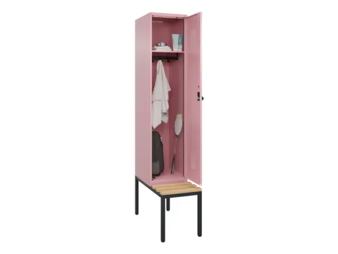 locker met bank,HxBxD 2120x400x815mm,1vak,vak B 400mm,draaigrendel