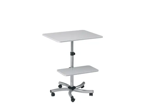 Mobiele werktafel Rocada 2 verstelbare bladen melamine grijs