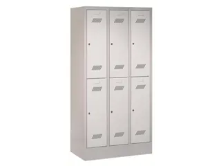 dubbeldekse locker,HxBxD 1850x900x500mm,3x2vak.,RAL7035,front RAL6011 - 1